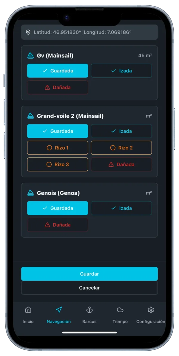 Configuración de velas